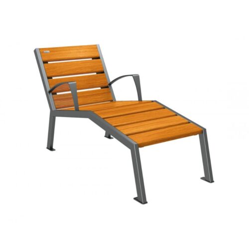 Chaise longue SILAOS en bois de chêne, 600mm, 1 personne