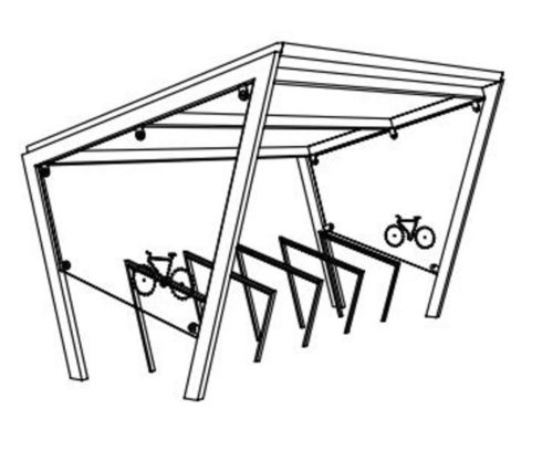 Abri vélos EDG110-02 10 m2 (2,5 × 3,9 m) toit  Végétalisé